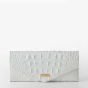 NWT Brahmin envelope-style wallet, the Veronica Sea Salt White Embossed